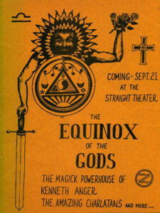 TBA '67 Handbill for Kenneth Anger's Equinox of the Gods by Randy Salas