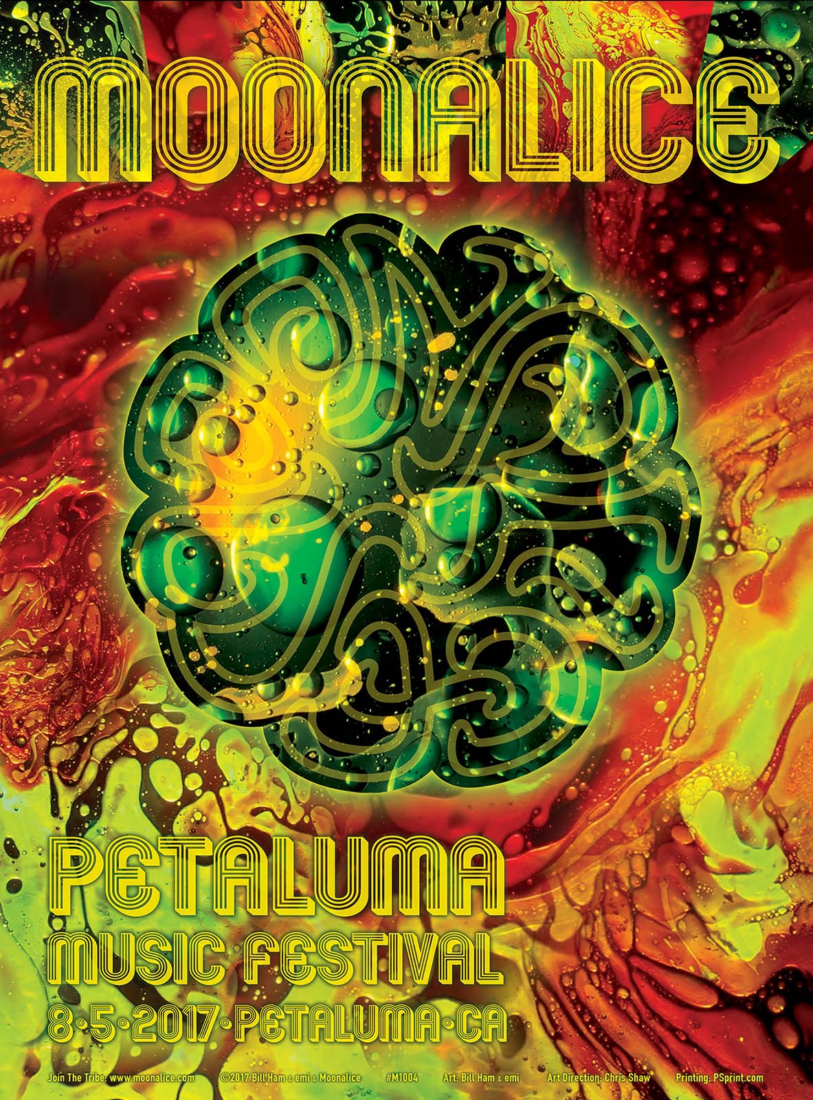 Moonalice poster for Petaluma Music Festival 2017, design by emi