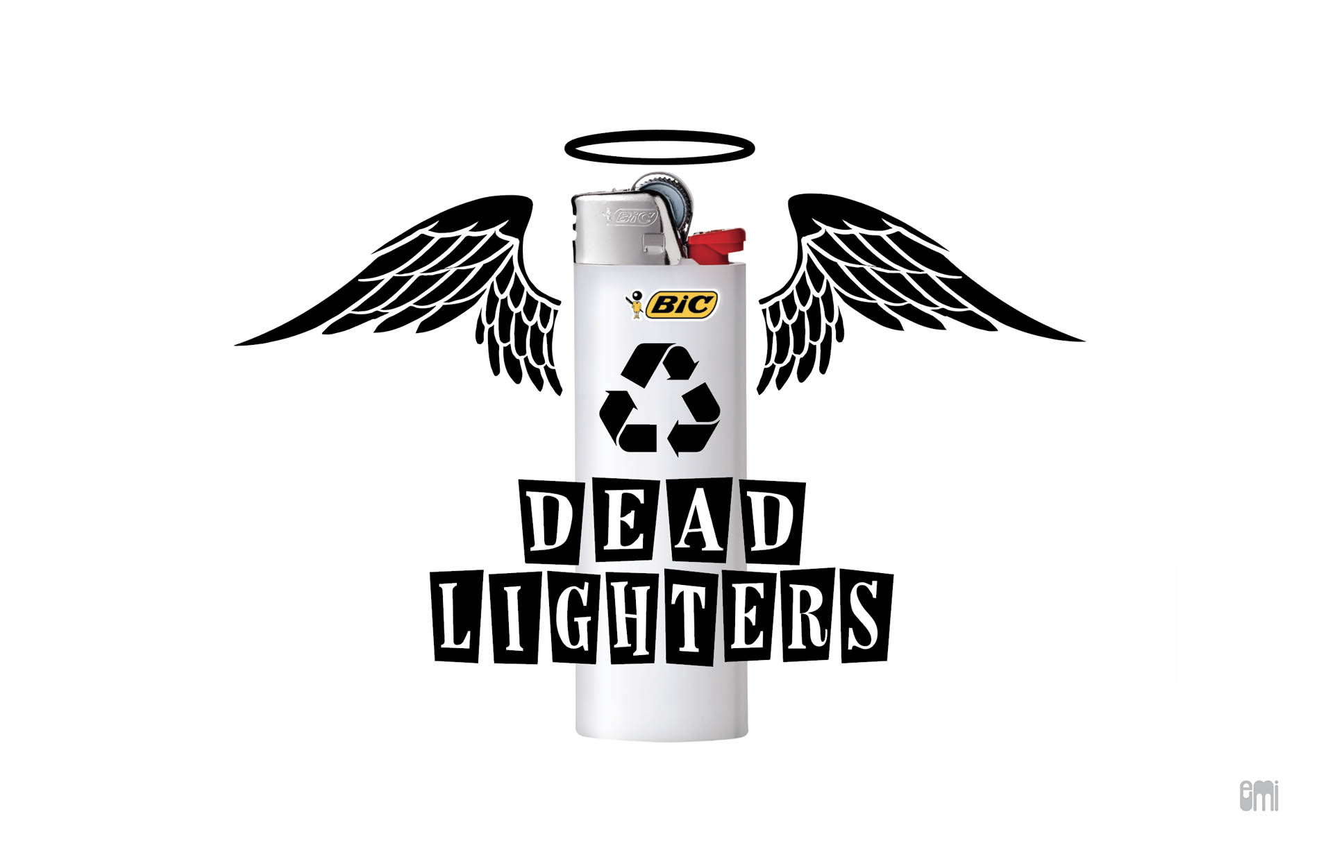 recycling used bic lights campaign logo, design by emi