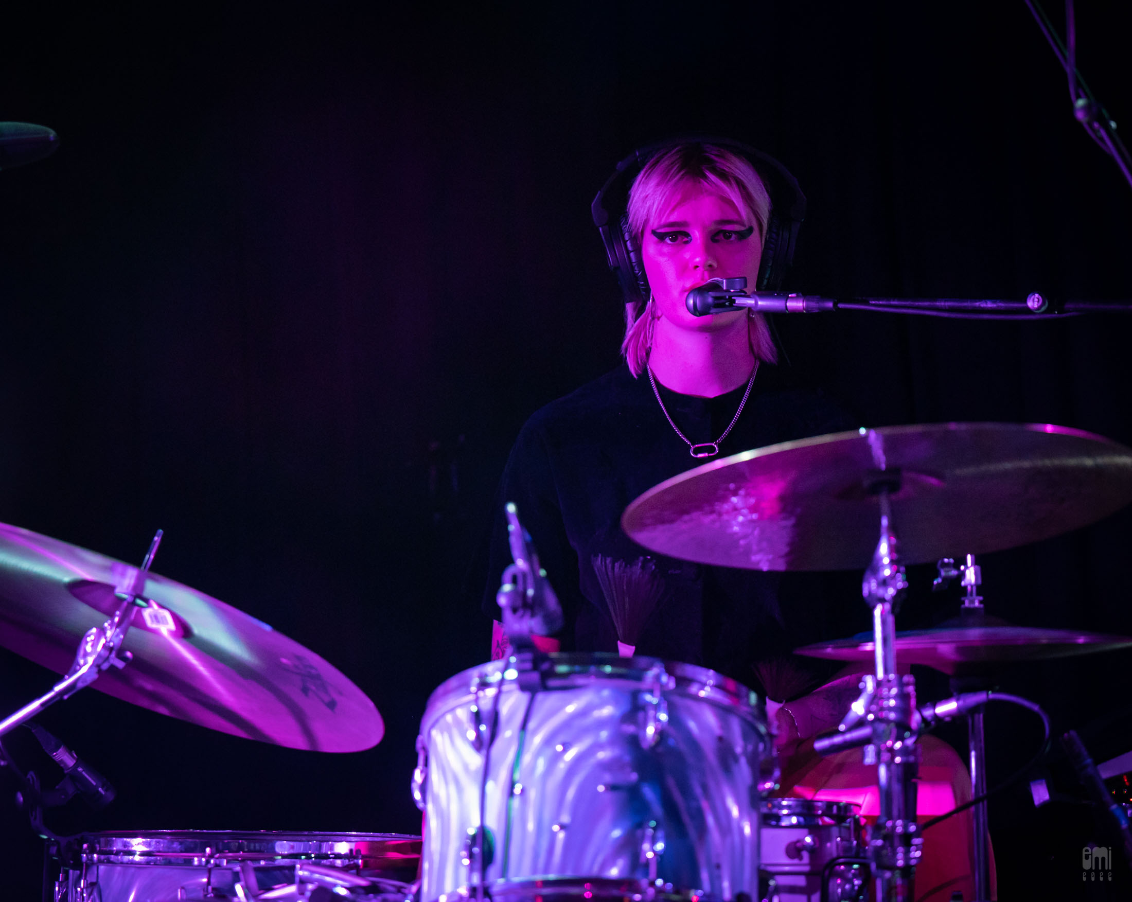 2022.2.19 Cate Le Bon,Dylan Hadley on drums, at Great American Music Hall, SF. photo by emi