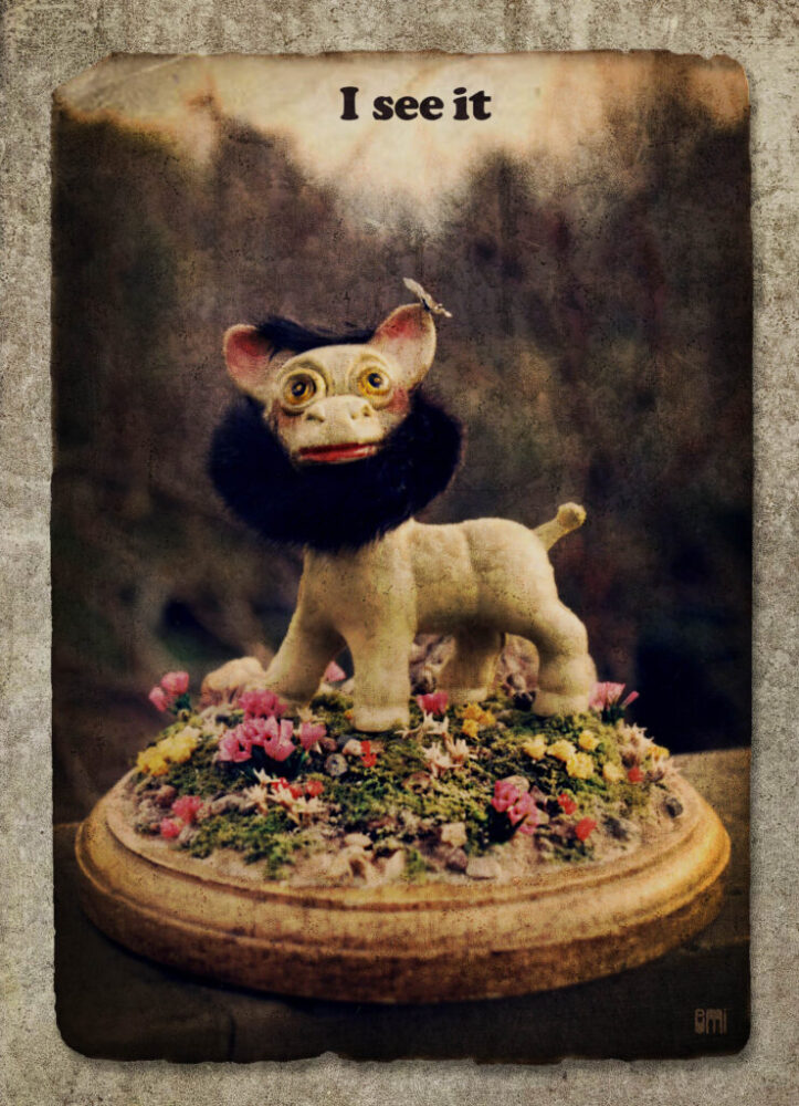 I see it - Lion Troll Doll Diorama made by Kimihiko Ito. Photo and art by emi