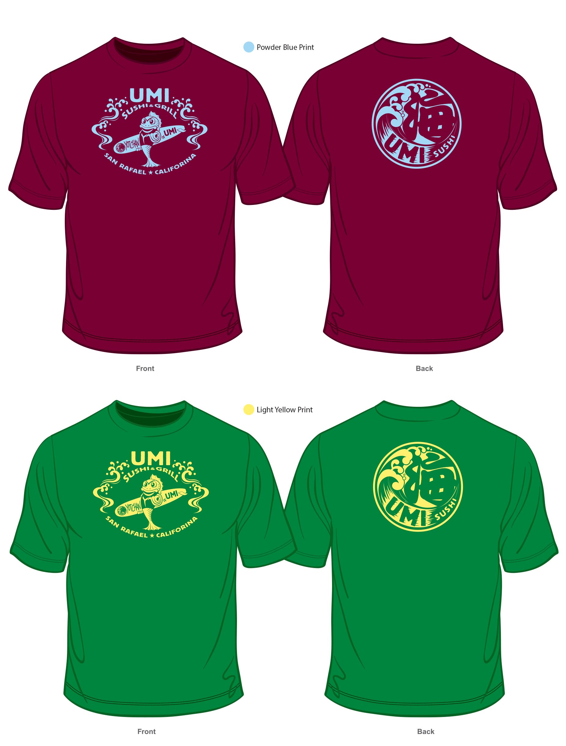 201210 Umi Sushi Tshirts. design by emi