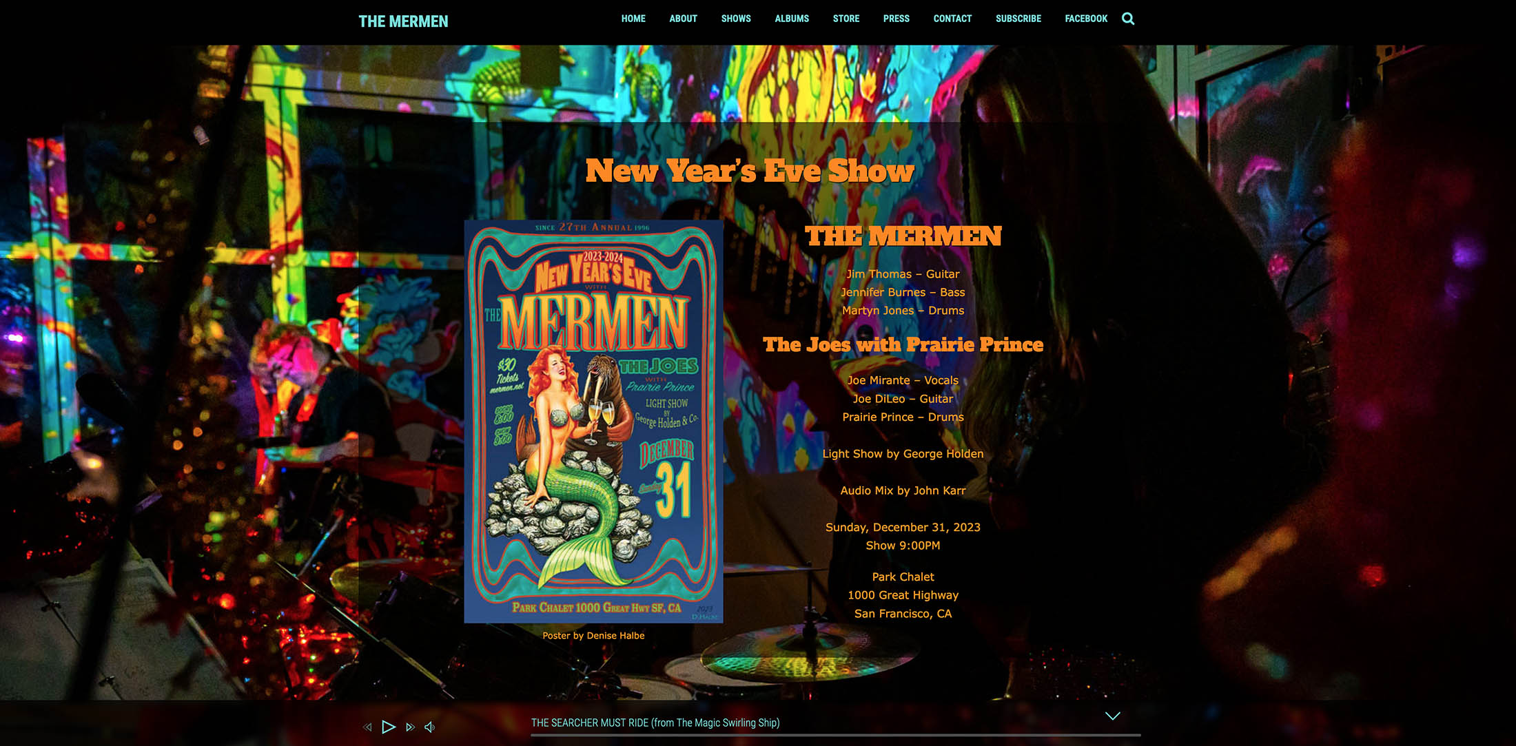 2023-2024 The Mermen NYE show archive page Screen Shot