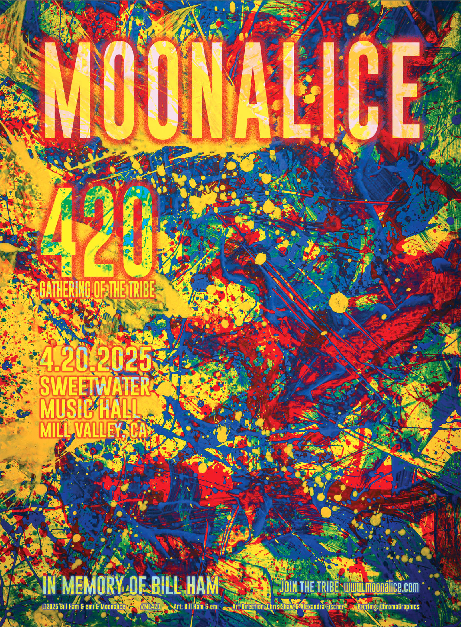 2025 Moonalice 420 poster art by Bill Ham and emi